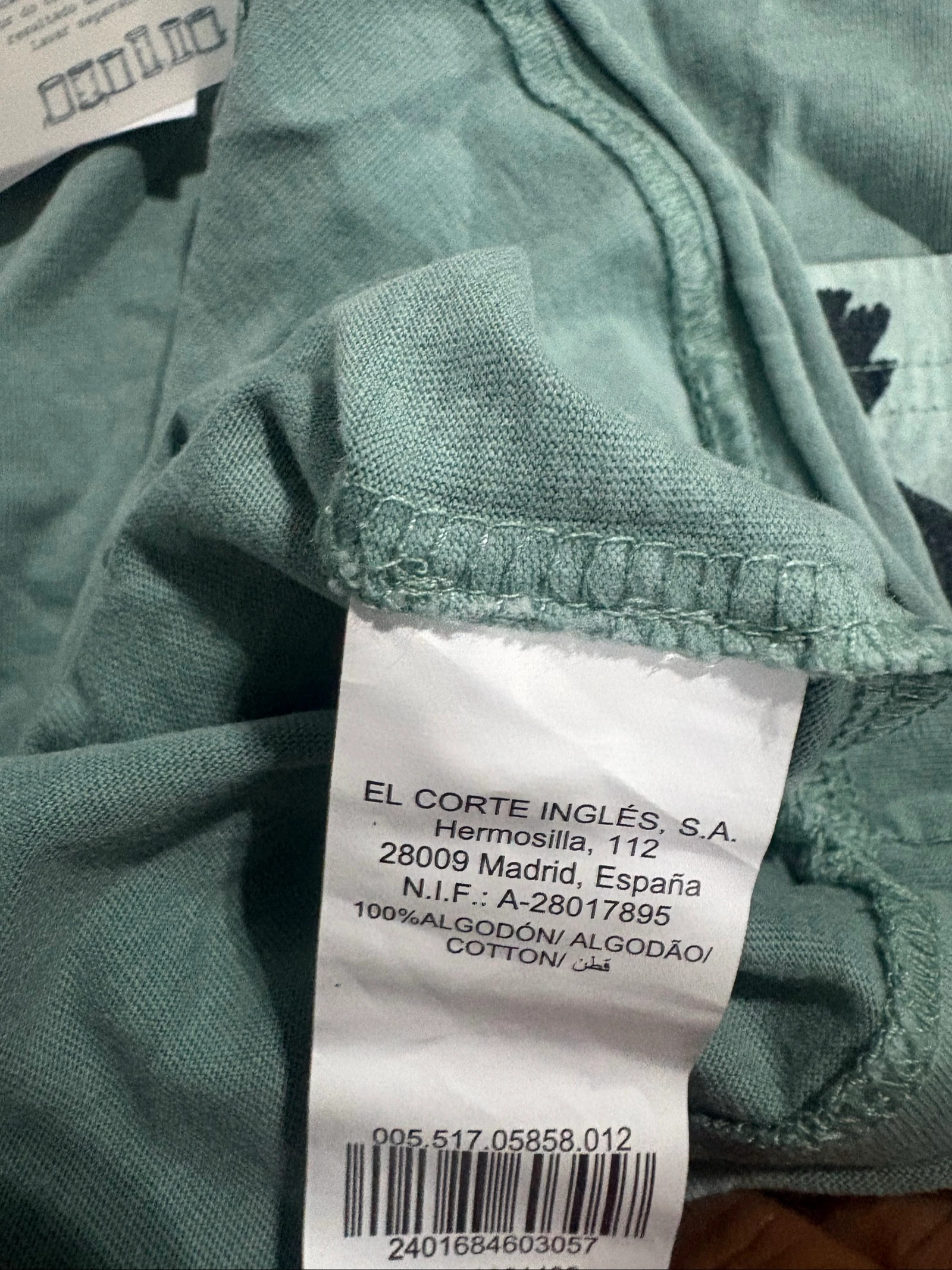 camiseta verde el corte ingles nino 11 12 anos t-shirt tee t shirt green olive vert garcon 152cm – photo 7